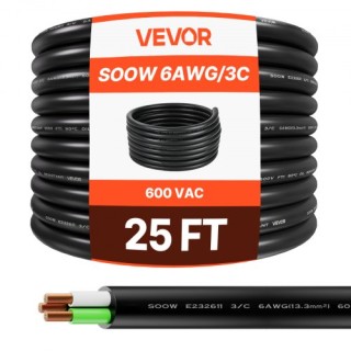 VEVOR Καλώδιο Προέκτασης Ισχύος 25 FT 6AWG Χαλκού BXSDYXSOOWDLNPKFF... VEVOR Καλώδιο Προέκτασης Ισχύος 25 FT 6AWG Χαλκού BXSDYXSOOWDLNPKFF...