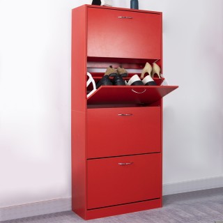 BAKAJI Ντουλάπα παπουτσιών 4 φύλλων με ράφια διπλού βάθους με λαβή... BAKAJI Ντουλάπα παπουτσιών 4 φύλλων με ράφια διπλού βάθους με λαβή...