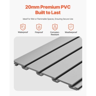 VEVOR Πάνελ Σχιστών Τοίχου PVC 8x4 ft Γκρι με Αξεσουάρ για Γκαράζ B...