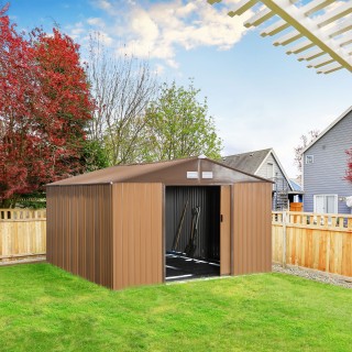 Υπόστεγο κήπου Outsunny με 2 συρόμενες πόρτες και 4 αεραγωγούς από ...