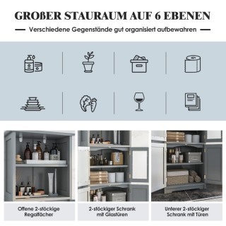 Costway Υψηλός Λευκός/Γκρι Αποθηκευτικός Ντουλάπι 163 εκ. με Ρυθμι... Costway Υψηλός Λευκός/Γκρι Αποθηκευτικός Ντουλάπι 163 εκ. με Ρυθμι...