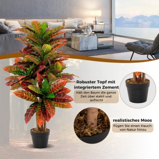 Costway Τεχνητό Δέντρο Κρότωνα 100 εκ. με Πολύχρωμα Φύλλα HZ10180 Costway Τεχνητό Δέντρο Κρότωνα 100 εκ. με Πολύχρωμα Φύλλα HZ10180