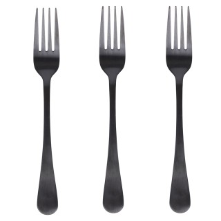 Galileo Σετ 3 Μαύρα Σατινέ Πιρούνια από Ανοξείδωτο Ατσάλι 180 5η Λε...