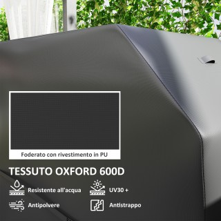 Outsunny Κάλυμμα BBQ Αδιάβροχο 147x61x122 εκ. Μαύρο 84G-845V00BK