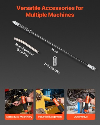 VEVOR Επαγγελματικό Πιστόλι Γράσου 6000 PSI με Εύκαμπτο Λάστιχο και...