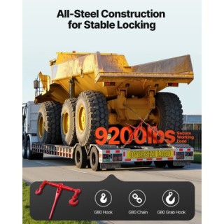 VEVOR Δετικό Αλυσίδας με Καστάνια 3/8 x 10 G80 για Μεταφορά Φορτίου...