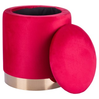 Galileo Σετ 2 σκαμπό αποθήκευσης από ύφασμα με υφή βελούδου με χρυσ...