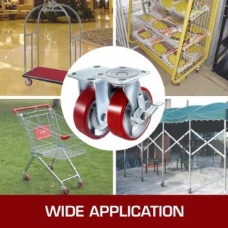 VEVOR Σετ 4 Ρόδες 6x2 (2 Σταθερές, 2 Περιστρεφόμενες με Φρένο) Πολυ...