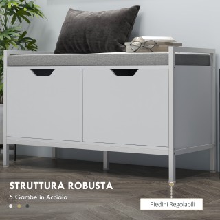 HOMCOM Πάγκος Παπουτσοθήκη με 2 Ντουλάπια και Μαξιλάρι, από Ύφασμα... HOMCOM Πάγκος Παπουτσοθήκη με 2 Ντουλάπια και Μαξιλάρι, από Ύφασμα...