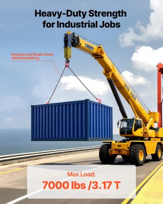 VEVOR Αλυσίδα Ανύψωσης 8mm x 3m, Βαριάς Χρήσης G80 Ατσάλινη, 3.17 Τ... VEVOR Αλυσίδα Ανύψωσης 8mm x 3m, Βαριάς Χρήσης G80 Ατσάλινη, 3.17 Τ...