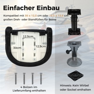 Costway Άνετο Κάθισμα Καπετάνιου για Σκάφη με Αναδιπλούμενη Υποστήρ...