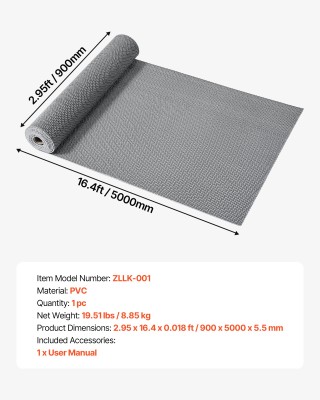VEVOR Αποστραγγιστικό Χαλάκι PVC, Αντιολισθητικό, 90 x 500 cm, Γκρι... VEVOR Αποστραγγιστικό Χαλάκι PVC, Αντιολισθητικό, 90 x 500 cm, Γκρι...