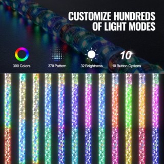 VEVOR LED Σπιράλ Φώτα 1.5M RGB με Τηλεχειριστήριο για ATV/UTV  CRKJ...