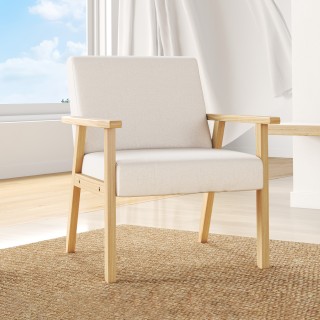 HOMCOM Σκανδιναβική Πολυθρόνα Διακόσμησης από Ξύλο Πεύκου με 2 Μαξι...