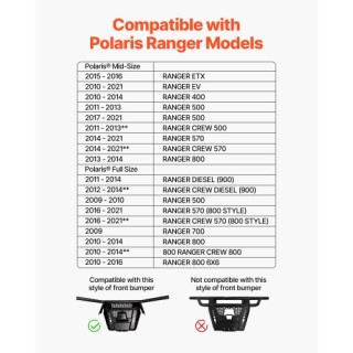 VEVOR Βάση για Βίντσι με Σύνδεση Ρυμούλκησης - Polaris Ranger (2010...
