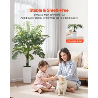 VEVOR Τεχνητή Φοίνικα Αρέκα 1524mm με Λευκή Γλάστρα Εσωτερικού Χώρο...