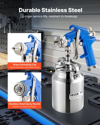 VEVOR Σιφώνιο Αερογράφος Υψηλής Ακρίβειας, 1000cc, 1.8mm Μπεκ, Ιδαν...