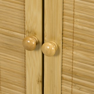 HOMCOM Μπουφές Boho στυλ από Ρατάν και Μπαμπού με 2 Πόρτες και Εσωτ...