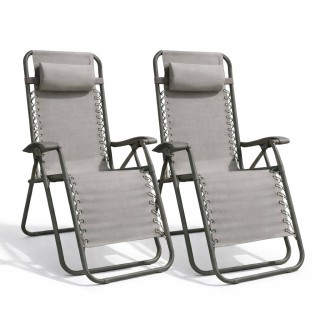 BAKAJI Σετ 2 Καρέκλες Μηδενικής Βαρύτητας Πτυσσόμενες Καρέκλες Κήπο... BAKAJI Σετ 2 Καρέκλες Μηδενικής Βαρύτητας Πτυσσόμενες Καρέκλες Κήπο...