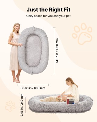 VEVOR Ορθοπεδικό Κρεβάτι Ανθρώπου 1320x860x240mm με Μνήμη Αφρού, Γκ...