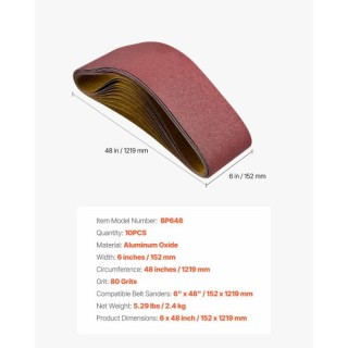 VEVOR Λειαντικές Ταινίες 152x1219mm, 80 Grit SGDYHL1015TSMQ07F001V0 VEVOR Λειαντικές Ταινίες 152x1219mm, 80 Grit SGDYHL1015TSMQ07F001V0