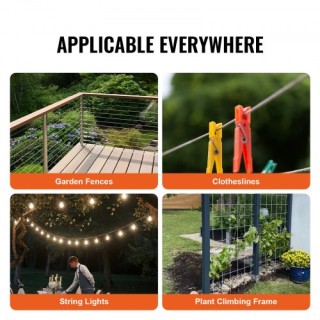 VEVOR Καλώδιο Χάλυβα 1/4 7x19 250 ft για Κάγκελα DXGSSDXQT14I95RCZV0 VEVOR Καλώδιο Χάλυβα 1/4 7x19 250 ft για Κάγκελα DXGSSDXQT14I95RCZV0