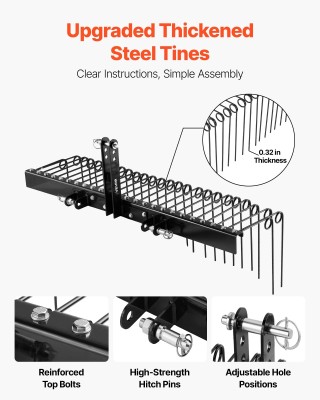 VEVOR Ρυθμιζόμενη 150 εκ. Γεωργική Τσουγκράνα, 3 Σημείων για Τρακτέ... VEVOR Ρυθμιζόμενη 150 εκ. Γεωργική Τσουγκράνα, 3 Σημείων για Τρακτέ...