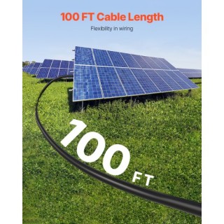 VEVOR Καλώδιο Προέκτασης Ηλιακού Πάνελ 100FT 10AWG Αδιάβροχο Μαύρο ...