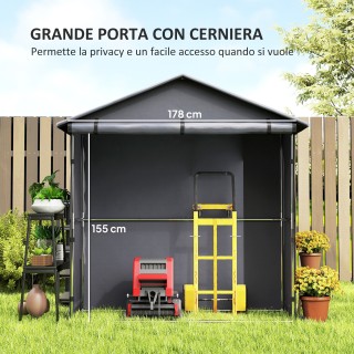 Outsunny Σπιτάκι Κήπου 1.1x2 μ με Ρολό Πόρτας, Σκηνή Γκαράζ για Ποδ...