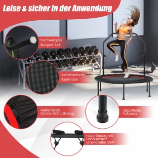 Costway  Μίνι Τραμπολίνο Γυμναστικής φ101cm με Ρυθμιζόμενη Λαβή & 2...