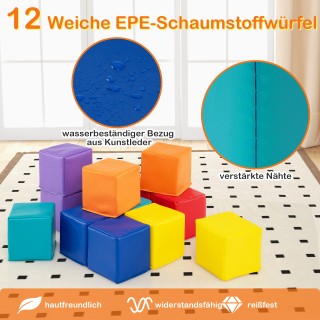 Costway 12 Τεμάχια Μαλακά Κύβοι Αφρού Αναρρίχησης Πολύχρωμα FH10107CL Costway 12 Τεμάχια Μαλακά Κύβοι Αφρού Αναρρίχησης Πολύχρωμα FH10107CL
