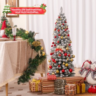 Costway Χιονισμένο Τεχνητό Χριστουγεννιάτικο Δέντρο με 328 Πυκνά Κλ...