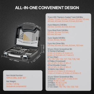 VEVOR Σετ Τρυπανιών & Κατσαβιδιών 101τμχ με Θήκη Πολυχρηστικό CJZ... VEVOR Σετ Τρυπανιών & Κατσαβιδιών 101τμχ με Θήκη Πολυχρηστικό CJZ...