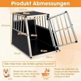 Costway Αλουμινένιο Κλουβί Μεταφοράς Σκύλου με Πόρτα που Κλειδώνει ...