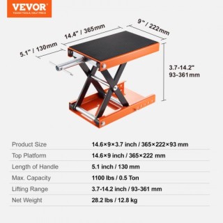 VEVOR Ανυψωτικό Μοτοσυκλέτας 1100 lbs για ATV & Ποδήλατα MTCSJJCSB... VEVOR Ανυψωτικό Μοτοσυκλέτας 1100 lbs για ATV & Ποδήλατα MTCSJJCSB...