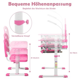 Costway Παιδικό Σετ Γραφείου με Ρυθμιζόμενο Ύψος και LED Φωτιστικό... Costway Παιδικό Σετ Γραφείου με Ρυθμιζόμενο Ύψος και LED Φωτιστικό...