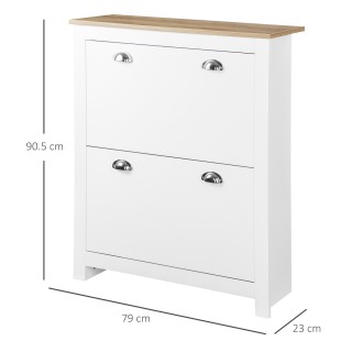 HOMCOM  Συρταριέρα Slim με 2 Ανακλινόμενα Συρτάρια και Ρυθμιζόμενο ...