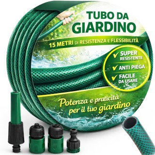 KINZO Λάστιχο κήπου 15 μ, 14 mm, μέγιστη πίεση 6 bar, με 3 συνδέσμο...