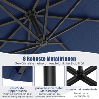 Costway Ηλιακή Ομπρέλα Κρεμαστή 300 x 250 εκ. με Φωτισμό LED και Ρυ... Costway Ηλιακή Ομπρέλα Κρεμαστή 300 x 250 εκ. με Φωτισμό LED και Ρυ...