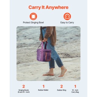VEVOR 2 Κρυστάλλινα Τραγουδιστά Μπολ 8 και 10 Νότα Λα & Φα με Τσάντ...