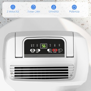 HOMCOM Φορητός Αφυγραντήρας Touch 12L με Σωλήνα Αποστράγγισης, Χρο... HOMCOM Φορητός Αφυγραντήρας Touch 12L με Σωλήνα Αποστράγγισης, Χρο...