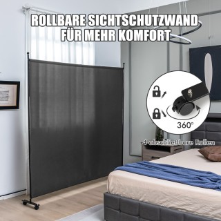 Costway Γκρίζος Ενιαίος Διαχωριστής Χώρου (184 x 30 x 184 cm) JV107...