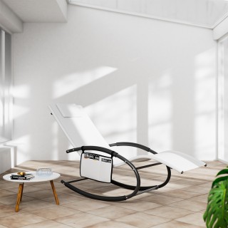 BAKAJI Καρέκλα Κήπου Βαρύτητας Μηδέν Λευκή από Textilene 02842304 BAKAJI Καρέκλα Κήπου Βαρύτητας Μηδέν Λευκή από Textilene 02842304