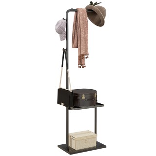 HOMCOM Επιδαπέδια Κρεμάστρα σε Σχήμα C με 3 Γάντζους Μπάρα και Κάτω...