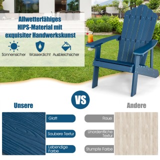 Costway Καρέκλα Κήπου Adirondack με Θήκη Ποτηριού Μπλε NP10983NY Costway Καρέκλα Κήπου Adirondack με Θήκη Ποτηριού Μπλε NP10983NY