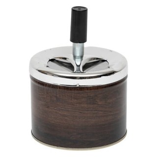 Τασάκι Milan Μεταλλικό 9,5 cm Καφέ Ξύλο 141235B Atmosphera