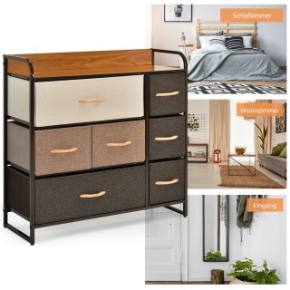 Costway Συρταριέρα με 7 υφασμάτινα συρτάρια, ατσάλινο πλαίσιο και ... Costway Συρταριέρα με 7 υφασμάτινα συρτάρια, ατσάλινο πλαίσιο και ...