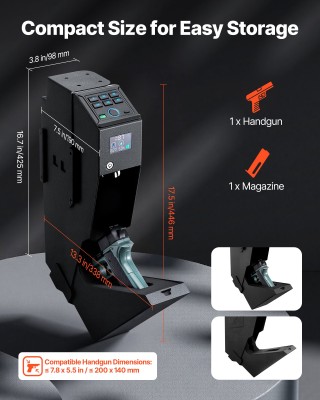 VEVOR  Χρηματοκιβώτιο Όπλου με Δακτυλικό Αποτύπωμα & Κωδικό Πρόσβασ...