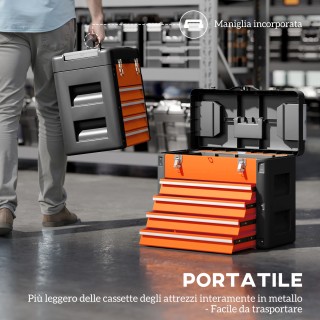 HOMCOM Κασέτα Εργαλείων με 4 Συρτάρια και Άνω Διαμέρισμα από Ατσάλι... HOMCOM Κασέτα Εργαλείων με 4 Συρτάρια και Άνω Διαμέρισμα από Ατσάλι...