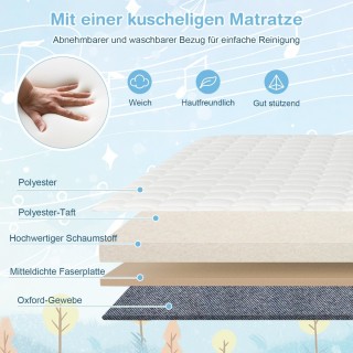 Costway  Ασφαλής Λύση Συμβίωσης με το Μωρό σας - Ρυθμιζόμενο Πλαϊνό...